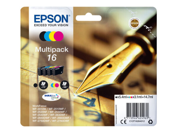 C13T16264022 Epson 16 Multipack - confezione da 4 - nero, giallo, ciano, magenta - originale - ...