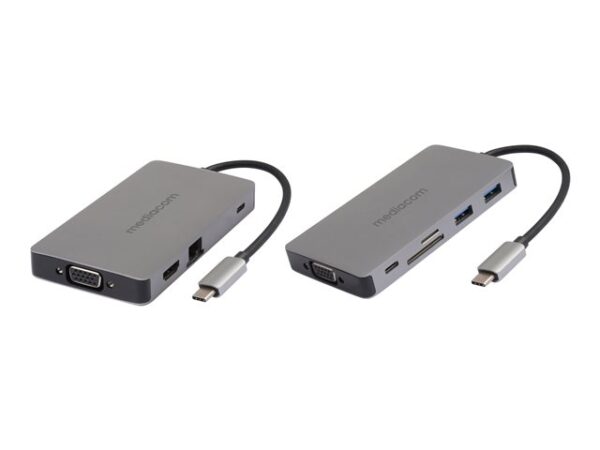 MD-C318 MEDIACOM MD-C318 - docking station - USB-C 3.1 - VGA, HDMI - GigE