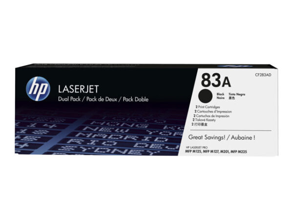 CF283AD HP 83A - confezione da 2 - nero - originale - LaserJet - cartuccia toner (CF283AD) - immagine 2