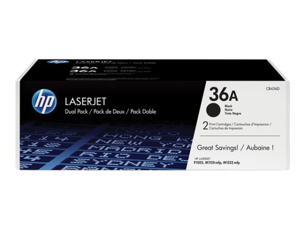 CB436AD HP 36A - confezione da 2 - nero - originale - LaserJet - cartuccia toner (CB436AD) - immagine 4